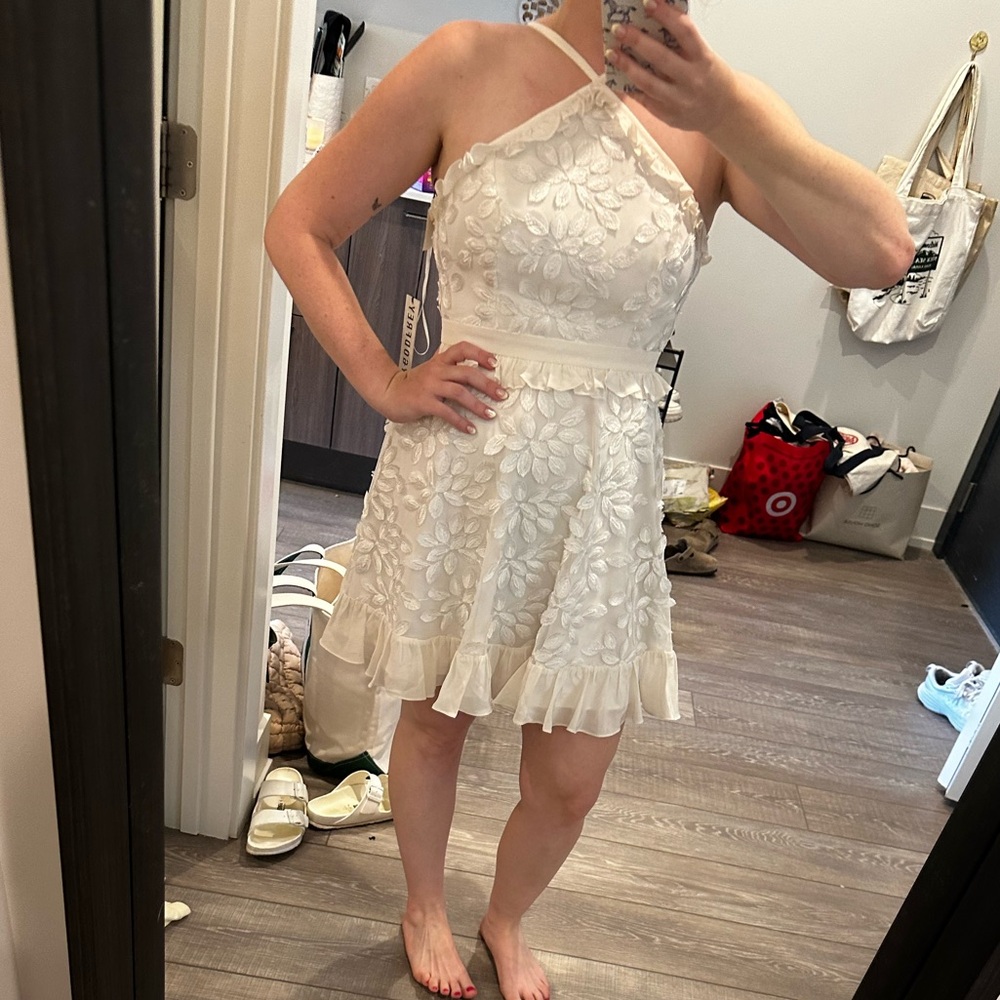 NWT floral embroidered mini dress